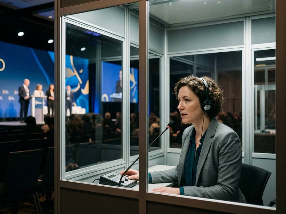 Simultandolmetscher Sichern Internationale Konferenzen Ab