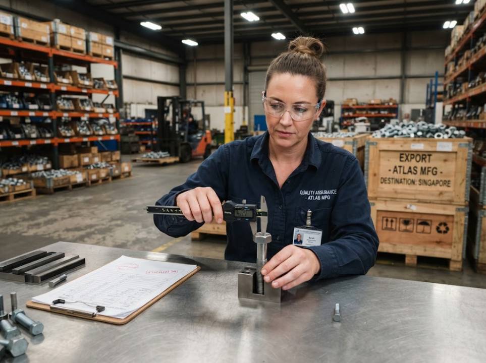 Qualitätskontrolle Bei Verbindungselementen Im Exportgeschäft