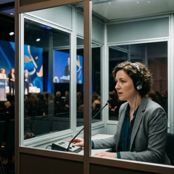 Simultandolmetscher Sichern Internationale Konferenzen Ab