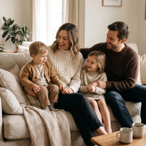 Neutral Fall Family Photo Outfits for a Calm and Timeless Look